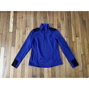 North Face Sweater Women's Long Sleeve High Neck 1/4 Zip Pullover Purple Size M
